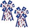 2 PCS Patriotic Wreath Bows – Red, White & Blue Flowers and Stars Burlap Bow for 4th of July, Labor Day, Independence Day, Veterans Day Front Door & Indoor/Outdoor Party Decorations